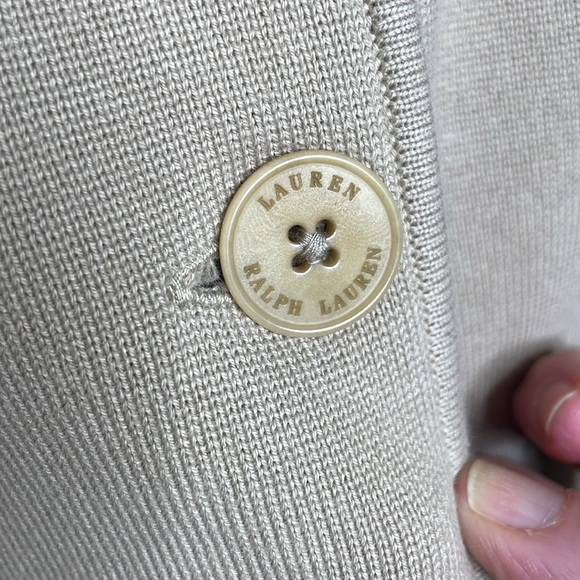 Lauren Ralph Lauren Black Label Cotton Blend Knit Blazer Jacket Tan Size 1X - Picture 7 of 15